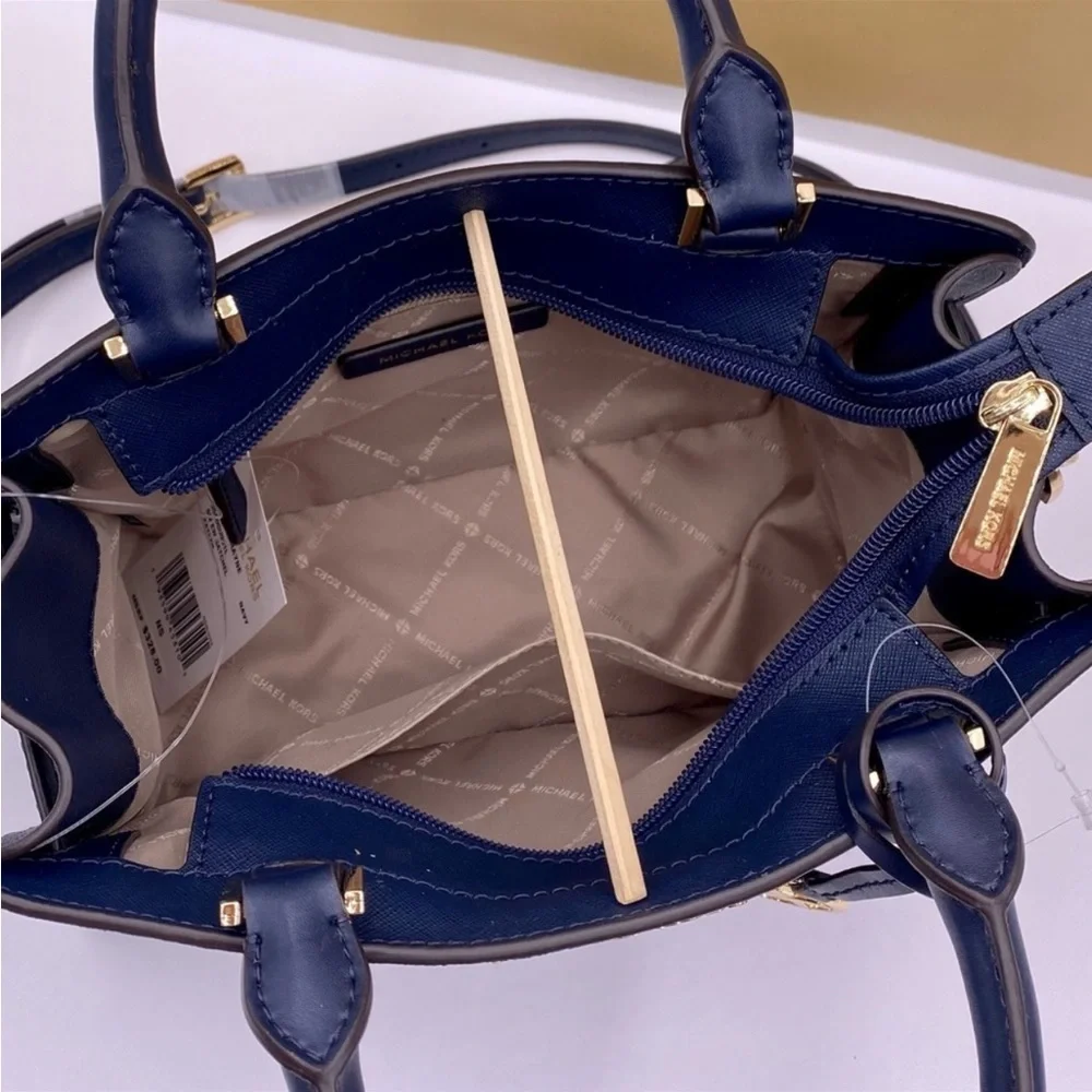 MICHAEL KORS RAYNE SMALL EAST WEST SATCHEL NAVY COLOR - Picture 10 of 15